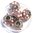 2 Stück Lampwork Beads mit Hülse,ca.9x14mm,crystal hell altrosa weiß/orange,abgeflacht,Bohr.ca.4,5mm