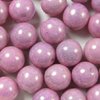 30 Stück Rund Beads 6mm, Bohrung 1mm, Chalk White Lila Luster