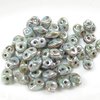 10g Beutel SuperDuo Beads 2,5x5mm, Luster - Green/Opaque White