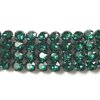 3cm Swarovski® Kristalle Crystal Mesh Band, Hotfix, Netz mit 40 Steinen, Emerald/Schwarz *205
