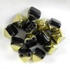20 Stück Pyramid Beads 6x6mm, mit 2 Löchern, Jet Amber
