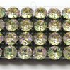 3cm Swarovski® Kristalle Crystal Mesh Band,Hotfix,Netz mit 40 Steinen,Crystal Luminous Green/Silber