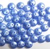 50 Stück Lentil 2-hole Beads 6mm, mit 2 Löchern, Pearl Coat - Baby Blue