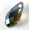1 Stück Swarovski® Kristalle 6010, Briolette Pedant 13x6,5mm, Crystal Iridescent Green *001IRIG