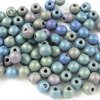 100 Stück Glass Round Beads 3mm, Jet Matted Green Iris
