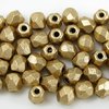 50 Stück feuerpolierte Glasschliffperlen 3mm, Aztec Gold