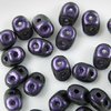 10g Beutel SuperDuo Beads 2,5x5mm, Metallic Suede - Dark Purple