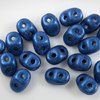10g Beutel SuperDuo Beads 2,5x5mm, Metallic Suede - Blue