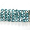 3cm Swarovski® Kristalle Crystal Mesh Band, Hotfix, Netz mit 40 Steinen, Light Turquoise/Silber *263