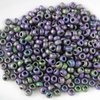 50g Beutel Miyuki Rocailles 11/0, Matt Metallic Green/Purple Iris, *2019-50