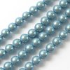 50 Stück Preciosa Round Pearl 4mm, Pearlescent Blue