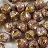 30 Stück Mushroom Buttons Beads ( Pilz Perlen) 6x5mm, Alabaster Lila Gold Luster