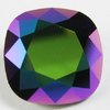 1 Stück Swarovski® Kristalle 4470 Quadrat Rivoli, 12mm, Crystal Scarabaeus Green *001SCGR