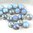 25 Stück Cabochon 2-hole Beads 6mm, mit 2 Löchern, Etched Crystal Graphite Rainbow
