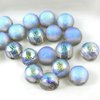 100 Stück Cabochon 2-hole Beads 6mm, mit 2 Löchern, Etched Crystal Graphite Rainbow
