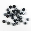 25 Stück Cabochon 2-hole Beads 6mm, mit 2 Löchern, Jet Hematite