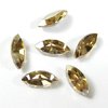 6 Stück Swarovski® Kristalle 4228 Navette, 10x5mm, Crystal Golden Shadow Foiled *001GSHA