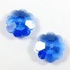 4 Stück Swarovski® Kristalle 3700, Blüten 10mm, Sapphire Unfoiled *206