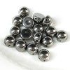 25 Stück Cabochon 2-hole Beads 6mm, mit 2 Löchern, Jet Full Chrome