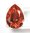 1 Stück Swarovski® Kristalle 4320, Pear Fancy Stone 18x13mm, Padparadscha Foiled *542