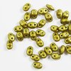 10g Beutel MiniDuo Beads 2,5x4mm, ca.210 Stück, Oliv Gold Matt