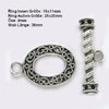 10 Stück Knebelverschluss, Ring Verschluss, großes Oval, Ringgröße ca. 20x25mm, versilbert