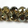 1m Swarovski® Kristalle Crystal Mesh, Hotfix, 2 Reihe, ca.680 Steinen, Cry. Broze Shade / Gold