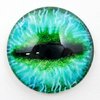 1 Stück Dragon Eye Glas Cabochon, Ø30mm, ca. 6,5mm dick, Boden flach, #24
