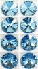 6 Stück Swarovski® Kristalle 1122 Rivoli, 16mm, Aquamarine Foiled *202