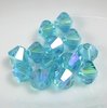120 Stück Swarovski® Kristalle, 5328 Xilion Beads 6mm, Light Turquoise Shimmer 2x *263SHIM2