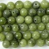 50 Stück Halbedelsteine Kugel 4mm, Bohrung 1mm, Jade gefärbt, olive