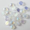 100 Stück Cabochon 2-hole Beads 6mm, mit 2 Löchern, Etched Crystal Full AB