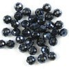 100 Stück Briolette Glasschliffperlen Rondelle ca. 3,5x2,5mm, Bohrung ca. 1mm, Metallic Night Blue