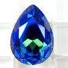 1 Stück K9 Glas Pear Drop 13x18mmm, Sapphire Blue Shimmer Foiled