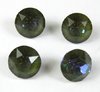 4 Stück 8mm Chaton aus China, ca. 5,8mm dick, Crystal Dark Green Blue Touch Unfoiled