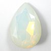 6 Stück 20x30mmm Pear Drop, White Opal Foiled