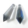 2 Stück facettierte Glas Tropfen, 20,5x8mm, Bohrung 1mm, Crystal Blue Luster