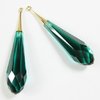1 Stück Swarovski® Kristalle 6532 Pure Drop Pandant mit Rosegold Cap, 44mm, Emerald