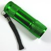 1 Stück Mini Aluminium LED Taschenlampe mit Umhängeband, inkl. Batterien, 8,3x2,5mm, grün