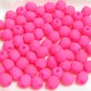 50 Stück feuerpolierte Glasschliffperlen 3mm, Neon Pink