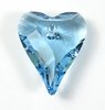 1 Stück Swarovski® Kristalle 6240 Wild Heart Pendant, 37mm, Aquamarine *202