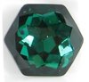 1 Stück Swarovski® Kristalle 4683 Fantasy Hexagon 14x15,8mm, Emerald Foiled *205