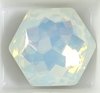 1 Stück Swarovski® Kristalle 4683 Fantasy Hexagon 14x15,8mm, White Opal Foiled *234