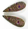 1 Stück Glass Kaleidoscope Pendant Pear, 40x14mm, 5,5mm dick, Bohrung ca. 1mm, Crystal Iris Purple