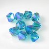 20 Stück Swarovski® Kristalle, 5328 Xilion Beads 6mm, Blue Zircon Shimmer 2x *229SHIM2