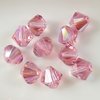 120 Stück Swarovski® Kristalle, 5328 Xilion Beads 6mm, Light Rose Shimmer *223SHIM