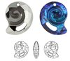 1 Stück Swarovski® Kristalle Sea Snail Pendant PF, Crystal Bermuda Blue