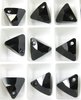 4 Stück Swarovski® Kristalle 6628 Xilion Triangle Pendant 12mm, Jet