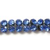 10cm Swarovski® Kristalle Crystal Mesh, Hotfix, 2 Reihe,ca.68 Steinen, Sapphire/schwarz