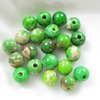 50 Stück Halbedelsteine Kugel 4mm, Bohrung 1mm, Regalite gefärbt, Peridot Green